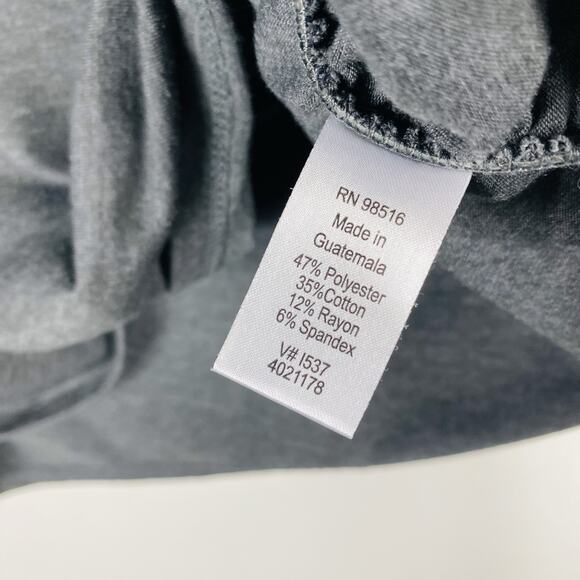 Coldwater Creek Size XL 16 Long Sleeve Side Ruched Turtleneck Top Gray - Picture 5 of 6